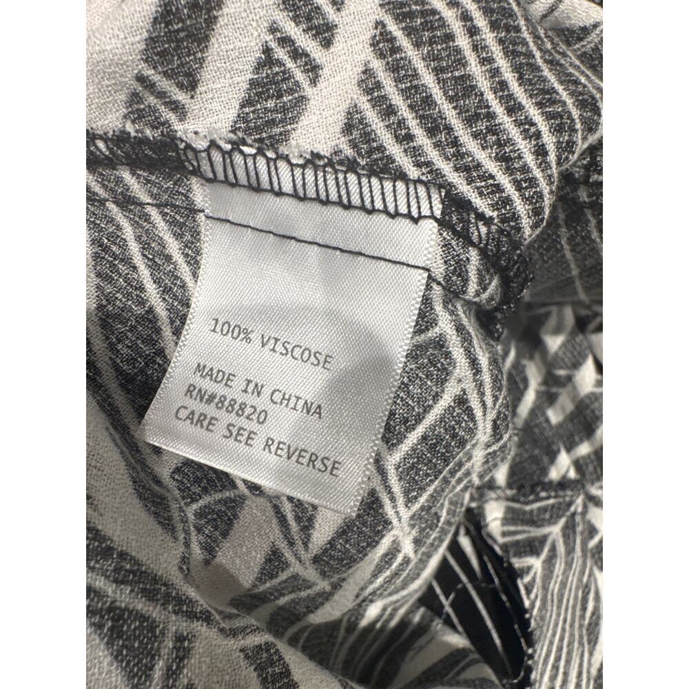 Emerson Rose Tropical Black White Viscose Maxi Skirt Button Front Stretch M NWT - Picture 9 of 12